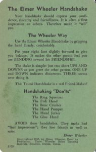 The Elmer Wheeler Handshake Card